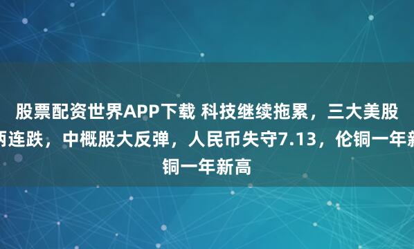 股票配资世界APP下载 科技继续拖累,三大美股指两连跌,中概股大反弹,人民币失守7.13,伦铜一年新高